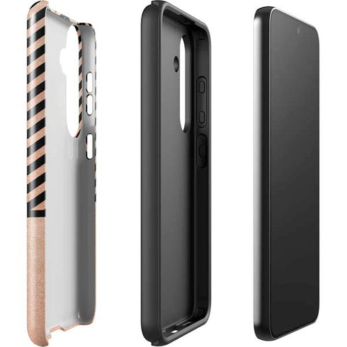 Rose Gold Chevron Split Galaxy S24 Plus Impact Case